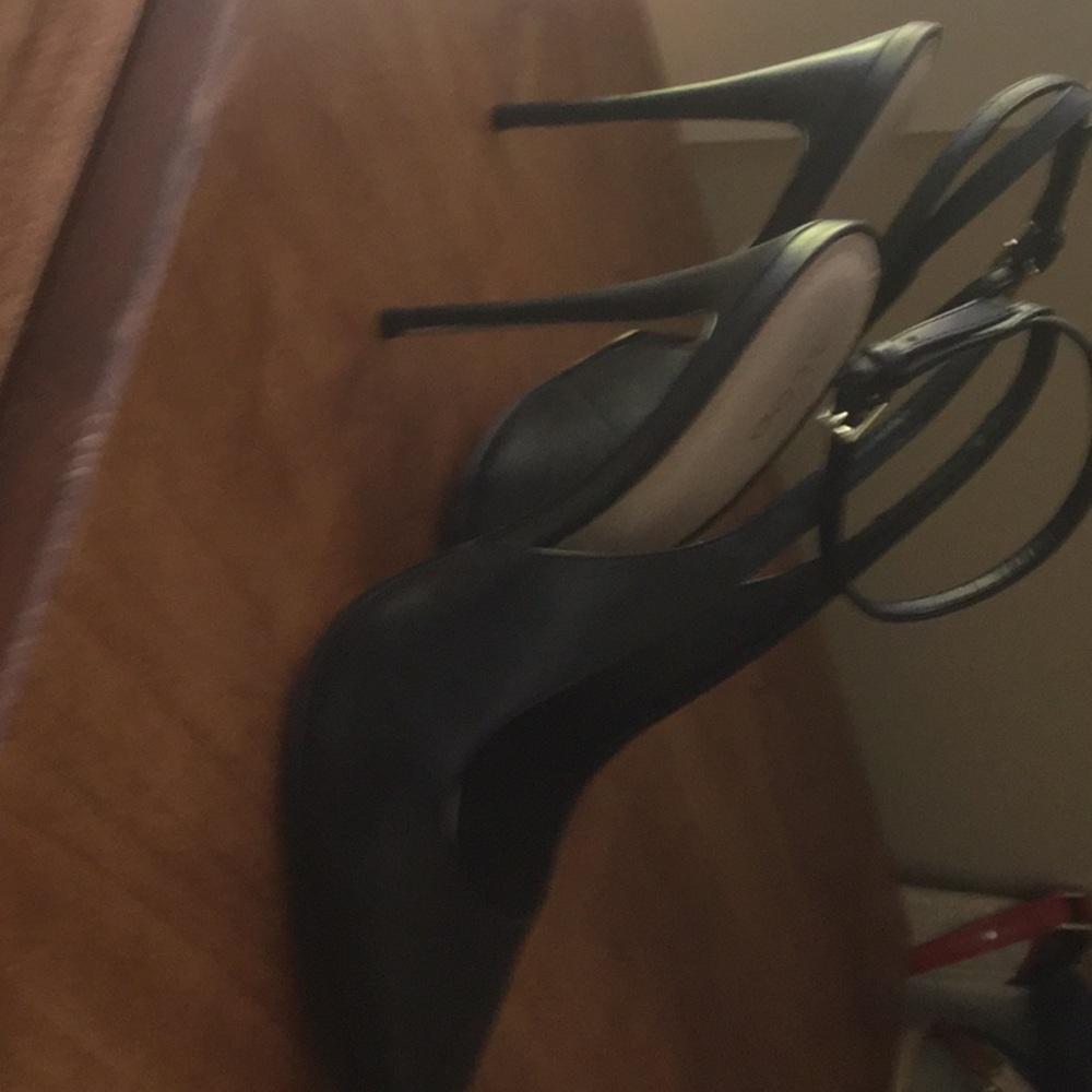 Aldo size 9 black pumps with ankle strap